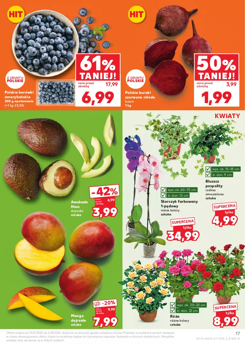 Gazetka promocyjna Kaufland - Gazetka tygodnia - ważna 31.07 do 06.08.2025 - strona 17 - produkty: Buraki, Fa, Grunt, Mango, Róża, Storczyk