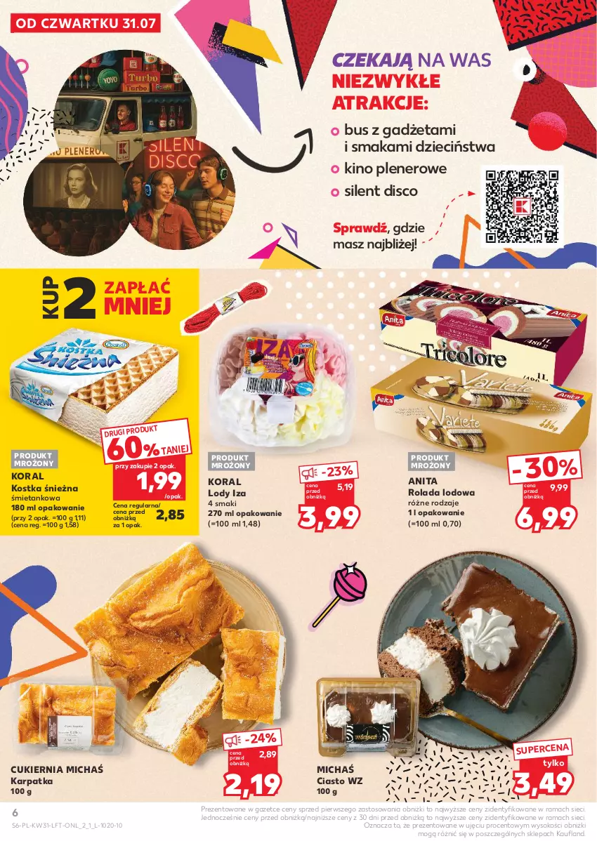 Gazetka promocyjna Kaufland - Gazetka tygodnia - ważna 31.07 do 06.08.2025 - strona 6 - produkty: Cukier, Dzieci, JBL, Karp, Lody, Rama, Rolada, Sok