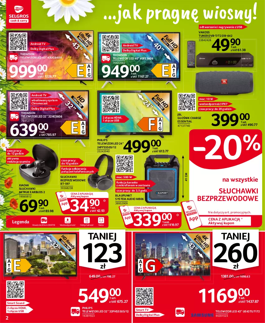 Gazetka promocyjna Selgros - Oferta przemysłowa - ważna 06.04 do 14.04.2021 - strona 2 - produkty: Android TV, Głośnik, Gra, Gry, JBL, Mikrofon, Philips, Por, Słuchawki, Słuchawki bezprzewodowe, Smart tv, Telefon, Telewizor, Thomson