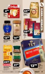 Gazetka promocyjna Netto - Od Poniedziałku - Gazetka - ważna od 08.03 do 08.03.2025 - strona 19 - produkty: Tchibo, Kawa rozpuszczalna, Inka, Kawa zbożowa, Kawa ziarnista, Brit, Kawa mielona, Kawa, Herbata czarna, Jacobs Krönung, Lavazza, Jacobs, Herbata, Fa