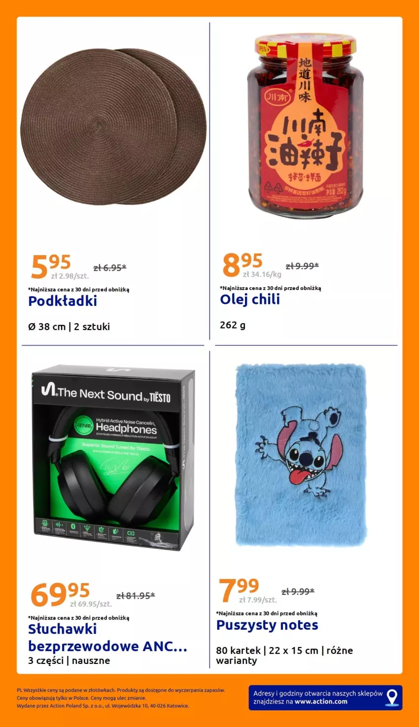Gazetka promocyjna Action - Gazetka tydzień 34 2026 - ważna 19.08 do 25.08.2026 - strona 36 - produkty: Dres, Fa, Olej, Podkład, Słuchawki