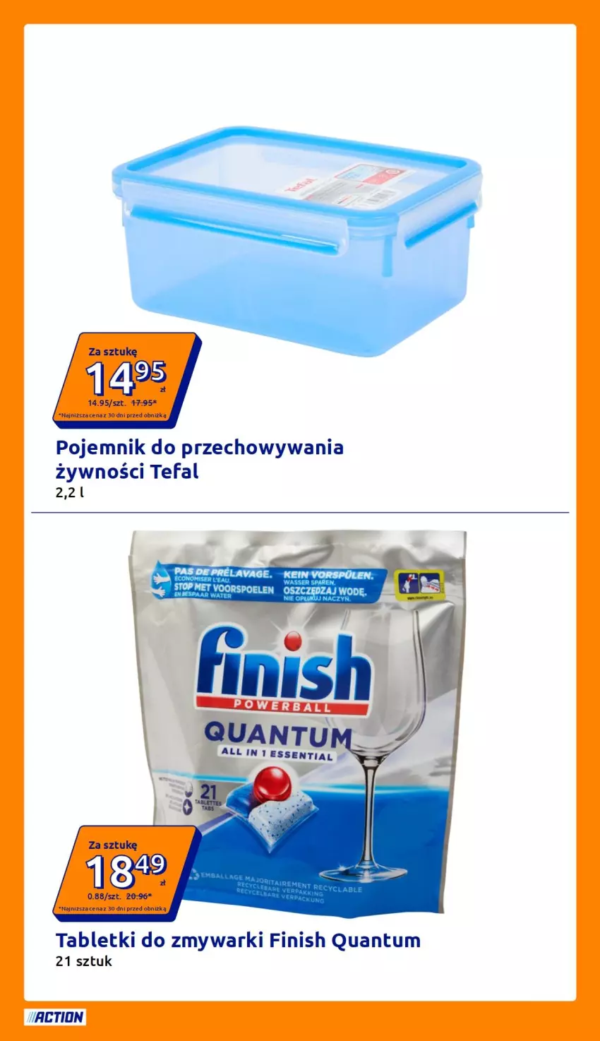 Gazetka promocyjna Action - Gazetka tydzień 34 2026 - ważna 19.08 do 25.08.2026 - strona 8 - produkty: Fa, Finish, Pojemnik, Pojemnik do przechowywania, Tablet, Tabletki do zmywarki, Tefal, Zmywarki