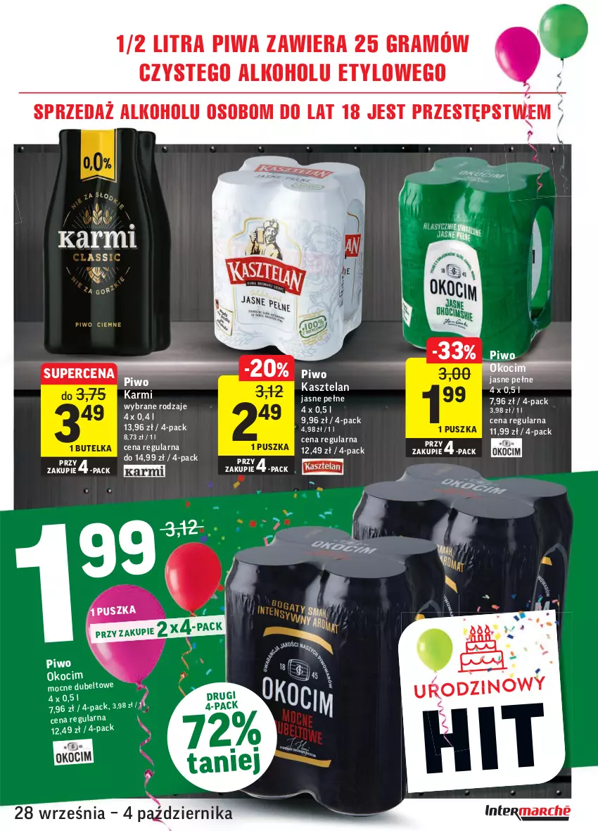 Gazetka promocyjna Intermarche - Gazetka promocyjna - ważna 28.09 do 04.10.2021 - strona 35 - produkty: Gra, Karmi, Kasztelan, Koc, Okocim, Piwa, Piwo