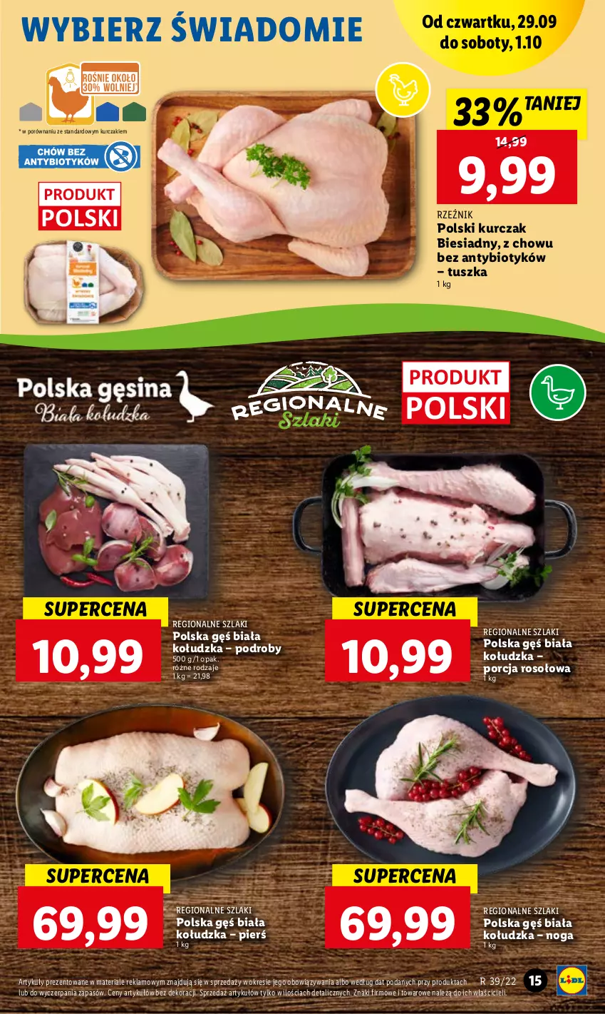 Gazetka promocyjna Lidl - GAZETKA - ważna 29.09 do 01.10.2022 - strona 15 - produkty: Kurczak, Por, Tusz