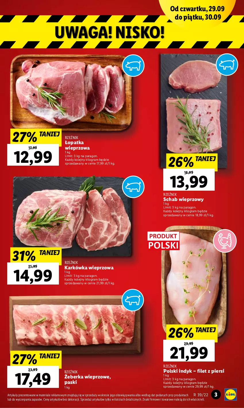 Gazetka promocyjna Lidl - GAZETKA - ważna 29.09 do 01.10.2022 - strona 3 - produkty: Gra, Karkówka wieprzowa, Olej, Schab wieprzowy, Waga