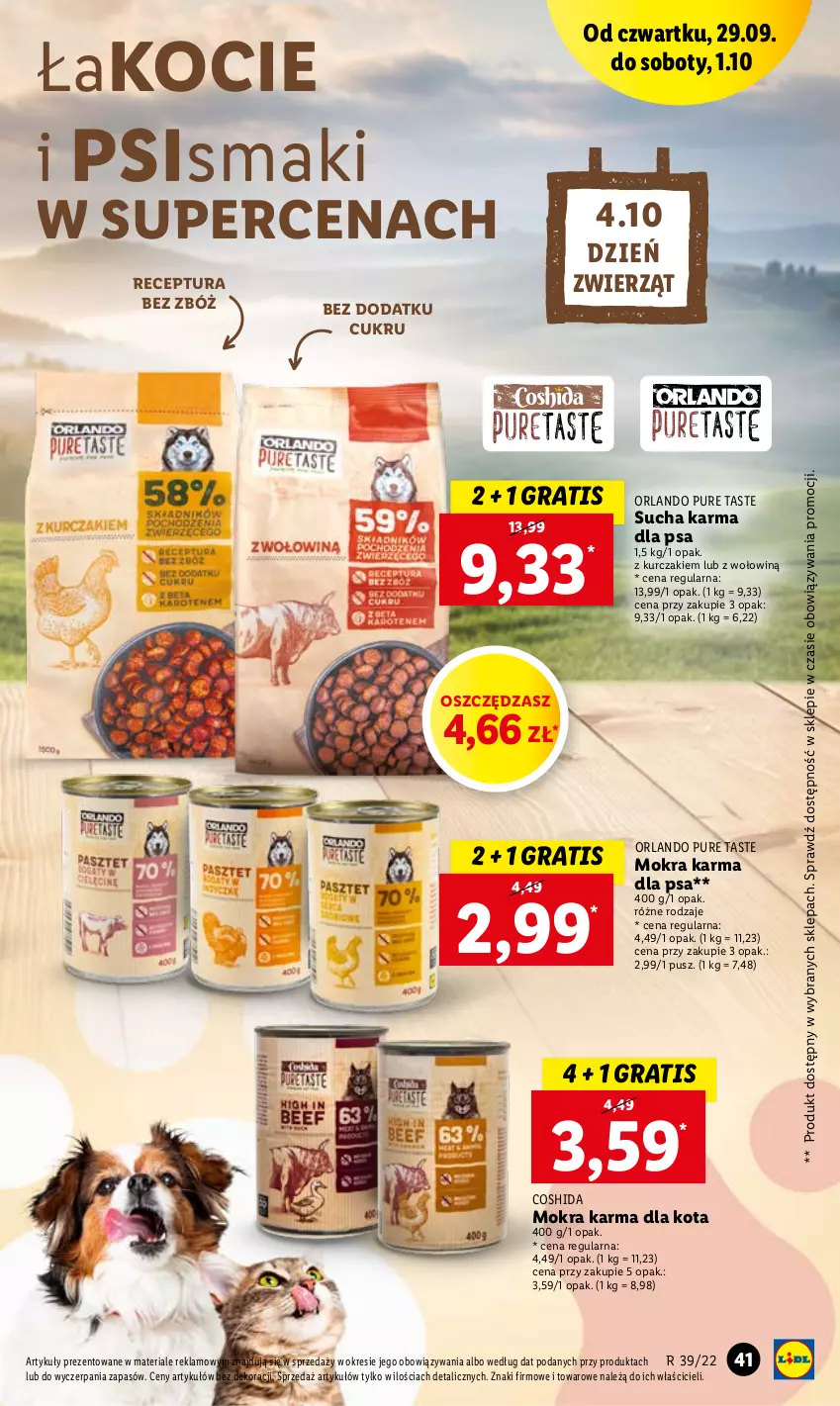 Gazetka promocyjna Lidl - GAZETKA - ważna 29.09 do 01.10.2022 - strona 41 - produkty: Gra, Koc, Kurczak, Mokra karma, Pur, Sucha karma