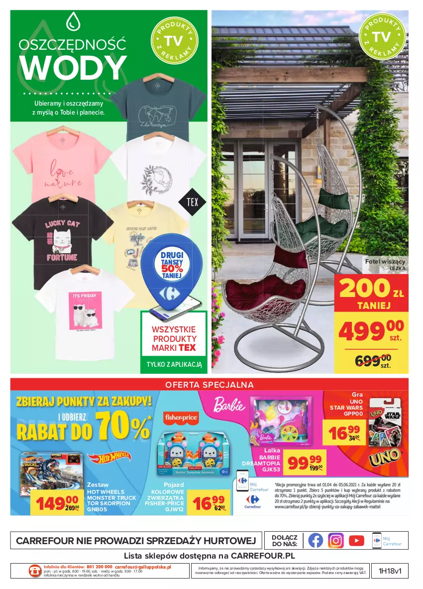 Gazetka promocyjna Carrefour - Gazetka Carrefour - ważna 03.05 do 15.05.2021 - strona 40 - produkty: Barbie, Fisher-Price, Fotel, Gra, Hot Wheels, Lalka, Monster truck, O nas, Pojazd, Star Wars, Top