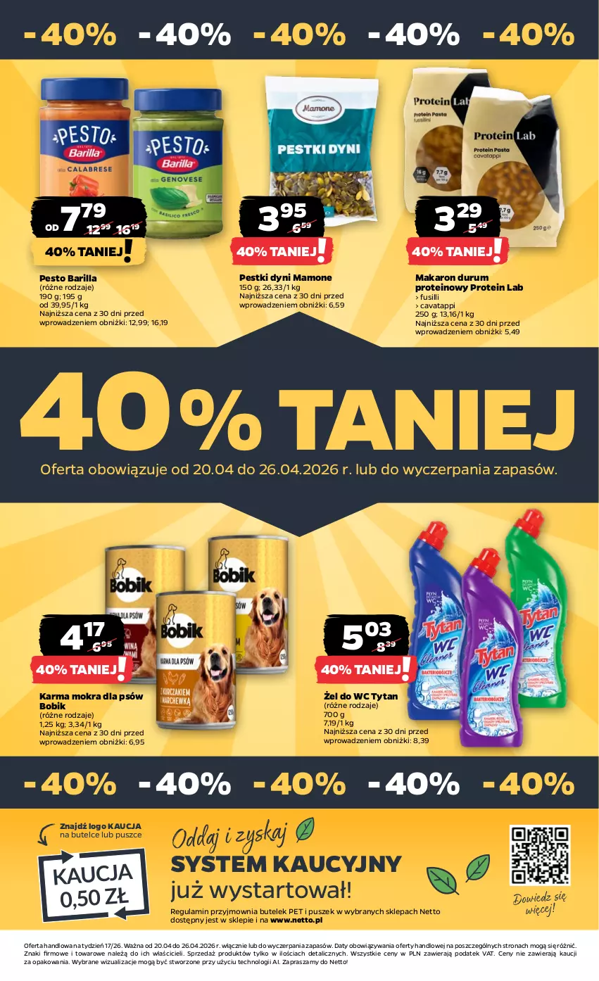 Gazetka promocyjna Netto - Od Poniedziałku - ważna 20.04 do 26.04.2026 - strona 33 - produkty: Barilla, Makaron, Pestki dyni, Pesto, Rum, Tytan
