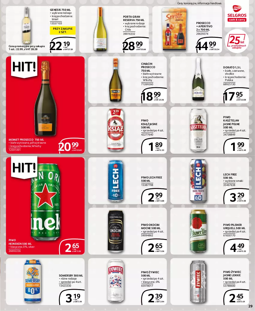 Gazetka promocyjna Selgros - Extra Oferta - ważna 15.06 do 29.06.2022 - strona 29 - produkty: Gra, Heineken, Kasztelan, Koc, Okocim, Pilsner Urquell, Piwo, Por, Prosecco, Ser, Somersby