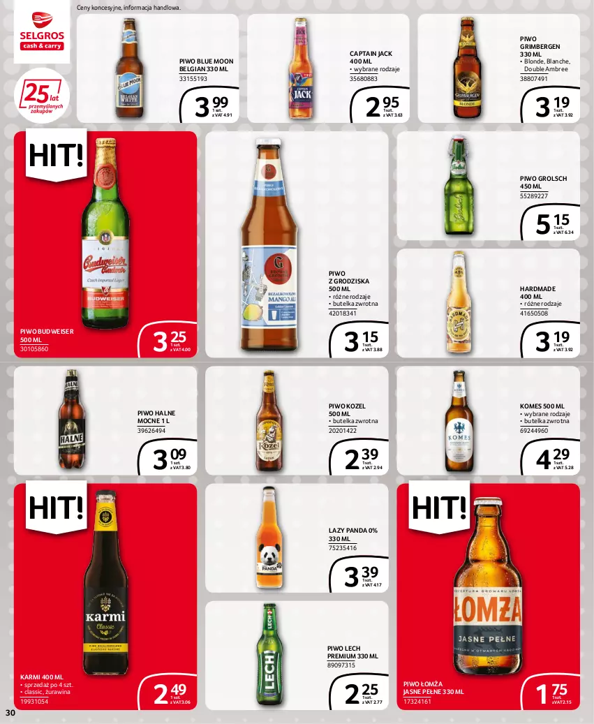 Gazetka promocyjna Selgros - Extra Oferta - ważna 15.06 do 29.06.2022 - strona 30 - produkty: Captain Jack, Karmi, Kozel, Lech Premium, LG, Panda, Piwo, Ser