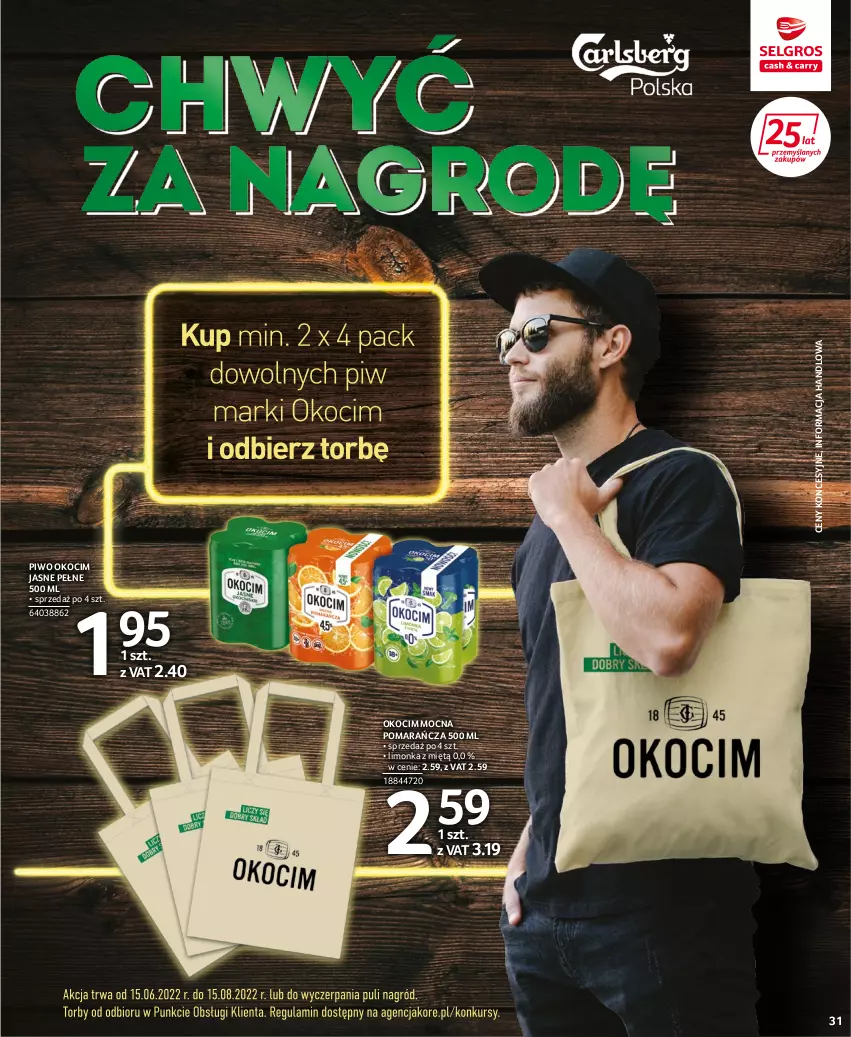 Gazetka promocyjna Selgros - Extra Oferta - ważna 15.06 do 29.06.2022 - strona 31 - produkty: Koc, Limonka, Okocim, Piwo