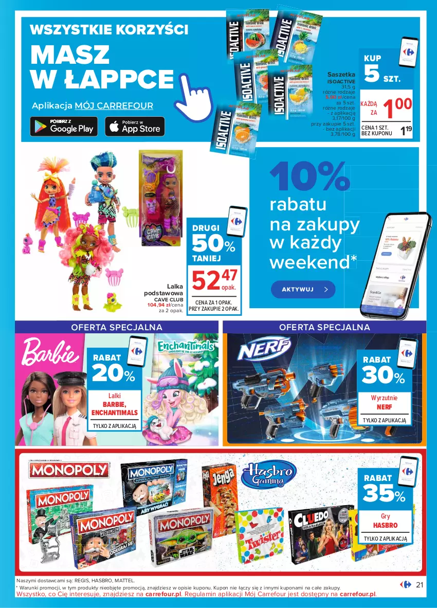 Gazetka promocyjna Carrefour - Gazetka Carrefour - ważna 01.02 do 13.02.2021 - strona 21 - produkty: Barbie, Enchantimals, Gra, Gry, Hasbro, Lalka, Mattel, Nerf