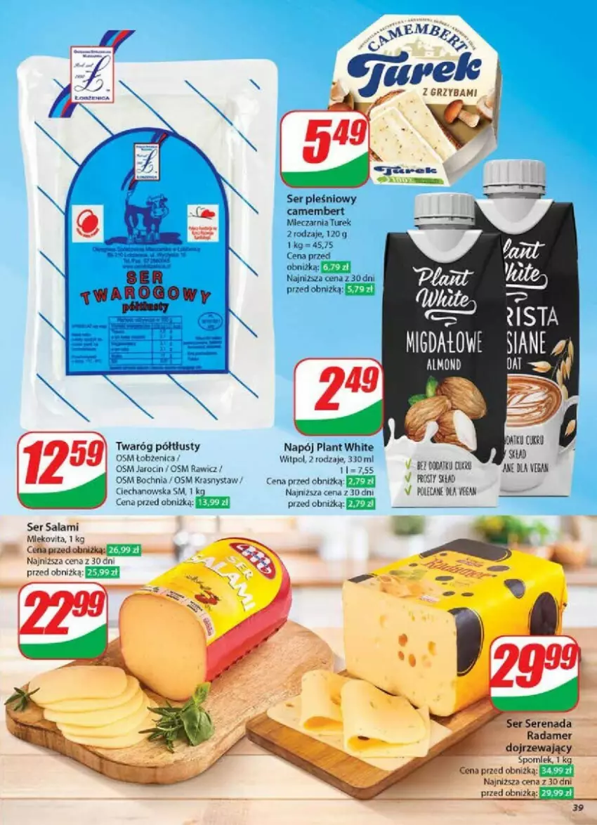 Gazetka promocyjna Dino - ważna 09.10 do 15.10.2024 - strona 33 - produkty: Camembert, Napój, Salami, Ser, Ser pleśniowy, Ser salami, Twaróg, Twaróg półtłusty