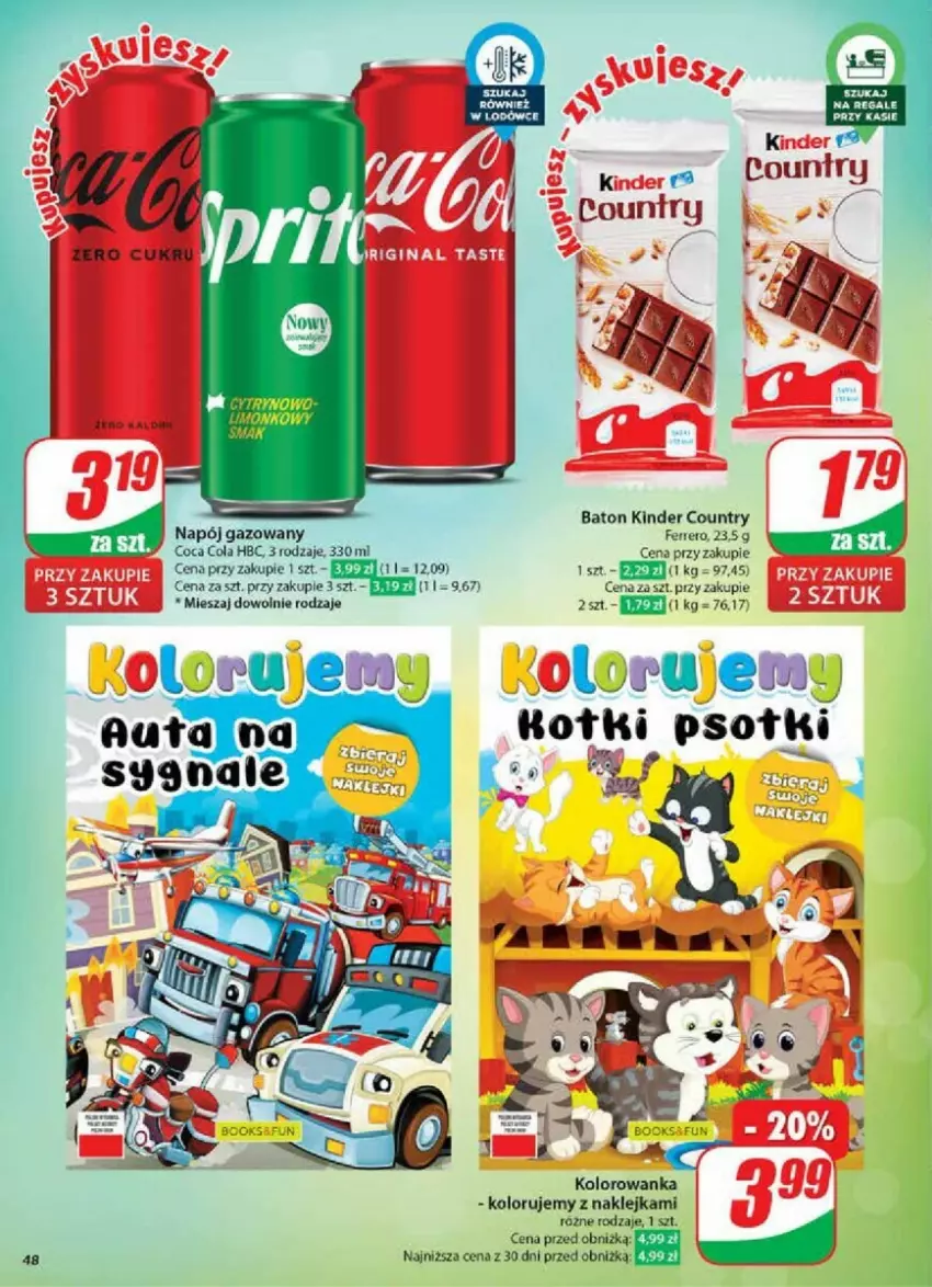 Gazetka promocyjna Dino - ważna 09.10 do 15.10.2024 - strona 43 - produkty: AEG, Baton, Ferrero, Kinder, Klej, Kolorowanka, Napój, Napój gazowany