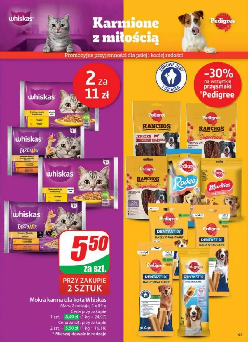 Gazetka promocyjna Dino - ważna 09.10 do 15.10.2024 - strona 53 - produkty: Mars, Mokra karma, Pedigree, Przysmaki, Whiskas