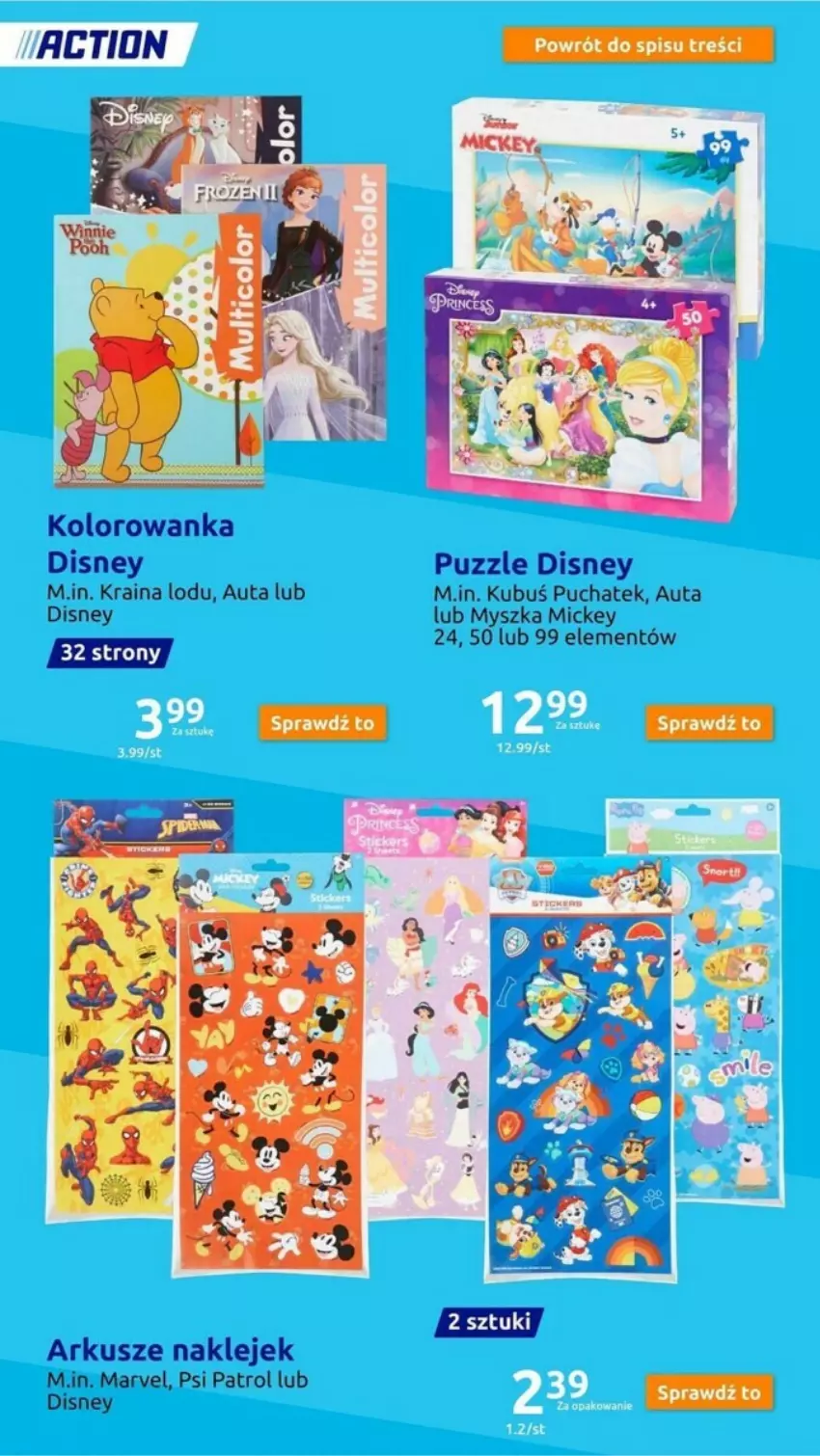 Gazetka promocyjna Action - ważna 15.11 do 21.11.2023 - strona 113 - produkty: Disney, Klej, Kolorowanka, Kubuś, Mysz, Psi Patrol, Puzzle