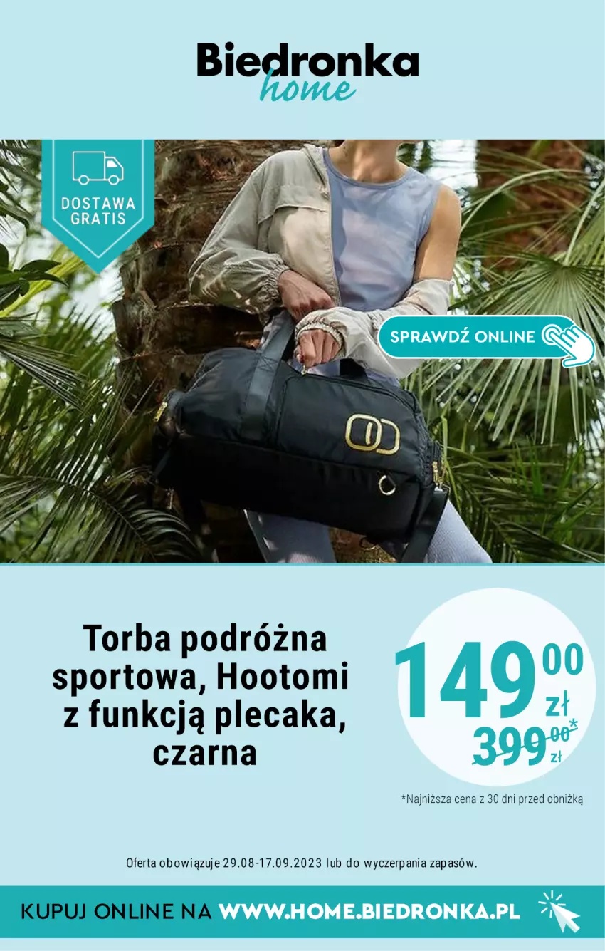 Gazetka promocyjna Biedronka - ważna 01.09 do 17.09.2023 - strona 4 - produkty: Plecak, Por, Sport, Torba