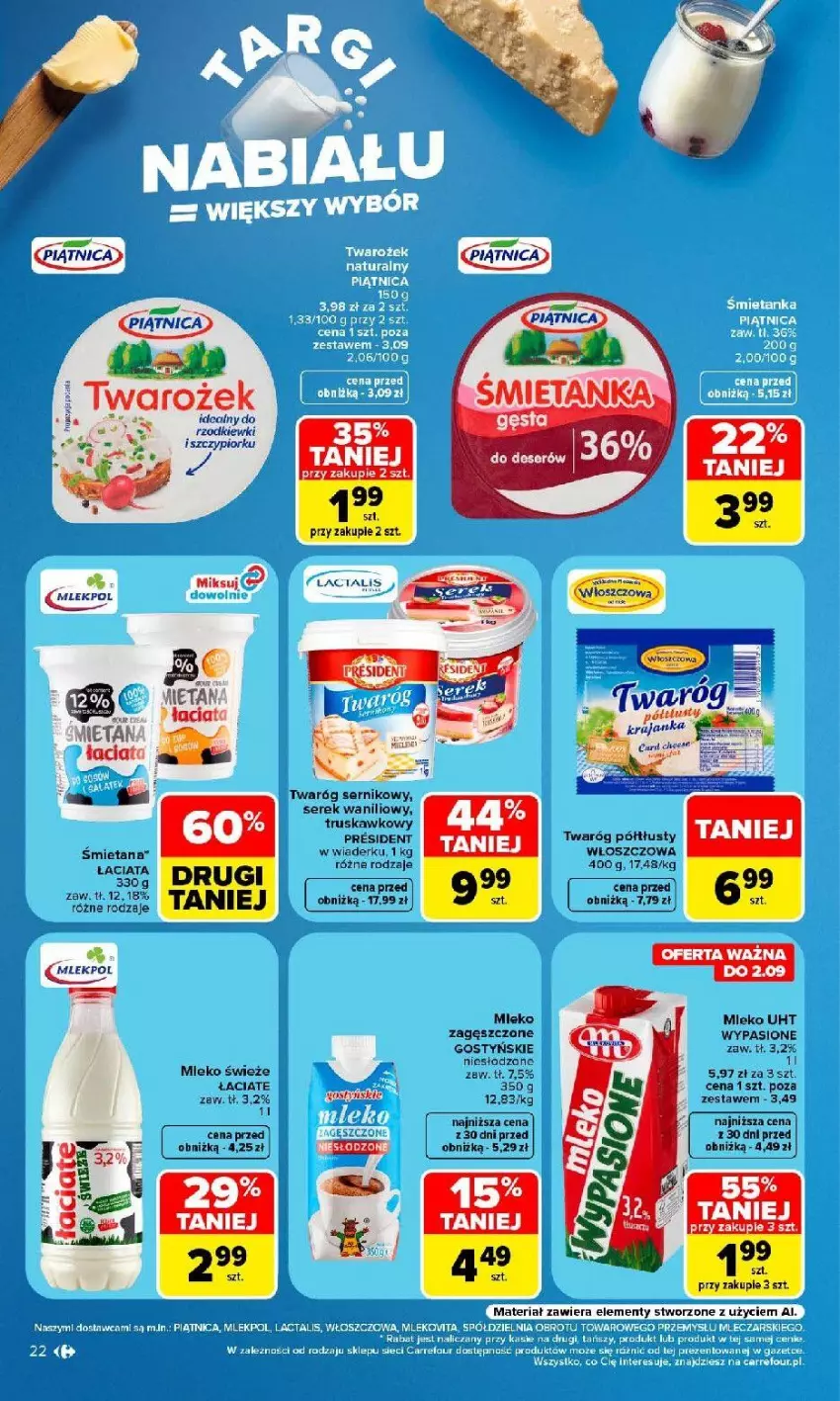 Gazetka promocyjna Carrefour - Gazetka Carrefour, Market w SUMIE najlpeszy, od poniedziałku - ważna 31.08 do 05.09.2026 - strona 24 - produkty: Fa, Mleko, Mlekovita, Piątnica, Ser, Serek, Twaróg, Twaróg półtłusty