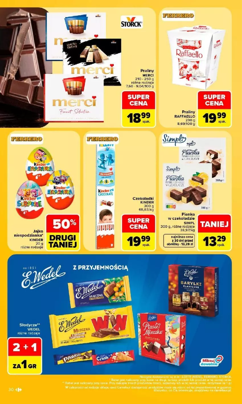 Gazetka promocyjna Carrefour - Gazetka Carrefour, Market w SUMIE najlpeszy, od poniedziałku - ważna 31.08 do 05.09.2026 - strona 32 - produkty: Fa, Kinder, Merci, Praliny, Raffaello