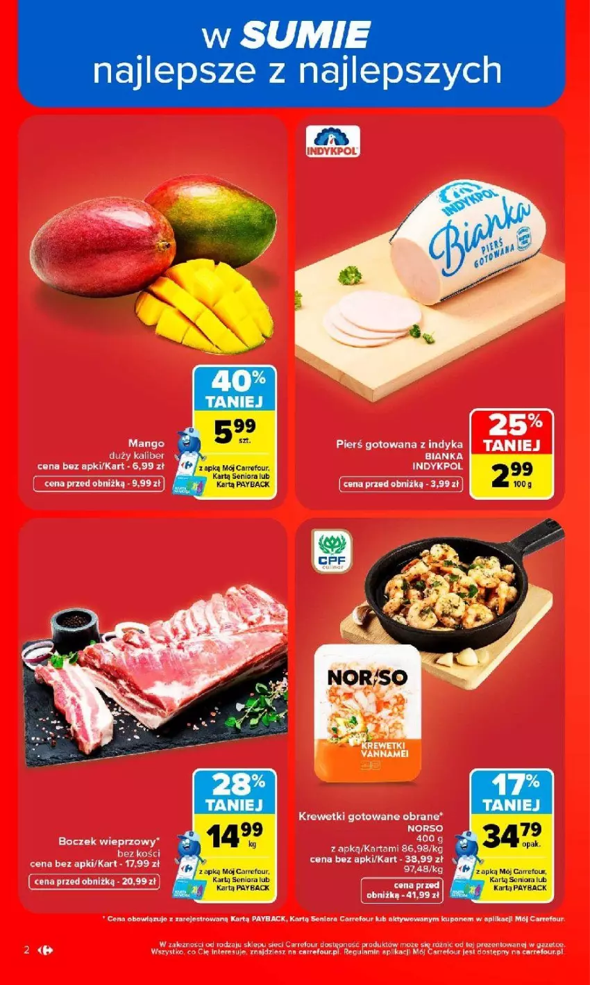 Gazetka promocyjna Carrefour - Gazetka Carrefour, Market w SUMIE najlpeszy, od poniedziałku - ważna 31.08 do 05.09.2026 - strona 4 - produkty: Bianka, Fa, K2, Krewetki, Mango