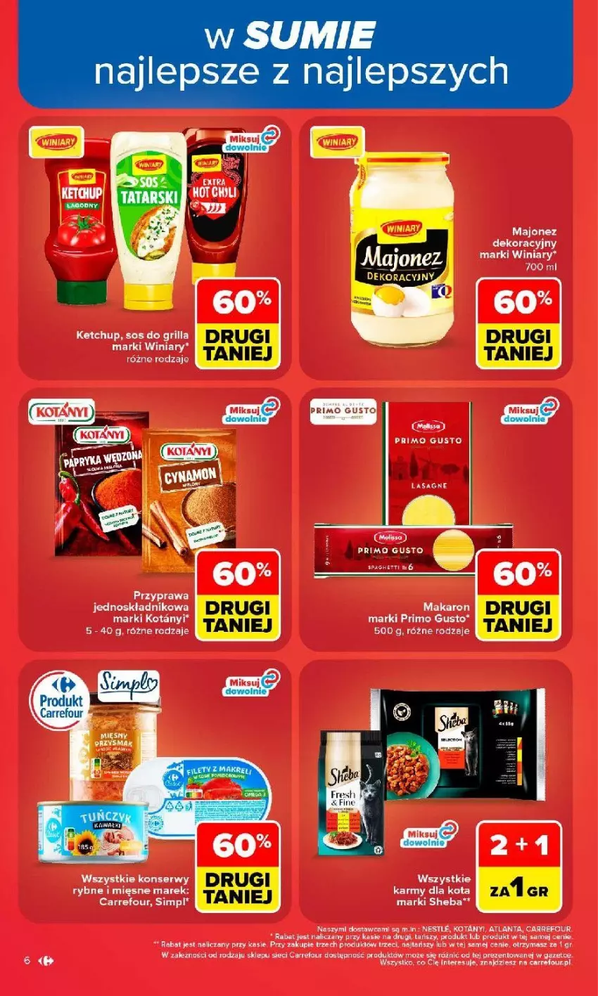 Gazetka promocyjna Carrefour - Gazetka Carrefour, Market w SUMIE najlpeszy, od poniedziałku - ważna 31.08 do 05.09.2026 - strona 8 - produkty: Grill, Ketchup, Lasagne, Majonez, Ser, Sheba, Sos, Winiary