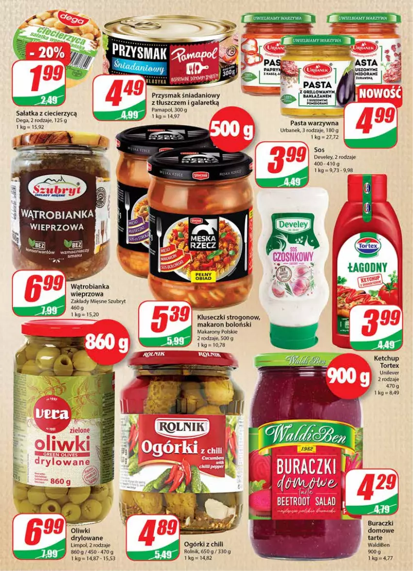 Gazetka promocyjna Dino - Gazetka - ważna 13.07 do 19.07.2022 - strona 7 - produkty: Bianka, Buraczki, Danio, Gala, Ketchup, Makaron, Oliwki, Pasta warzywna, Rolnik, Sałat, Sałatka, Sos, Szubryt