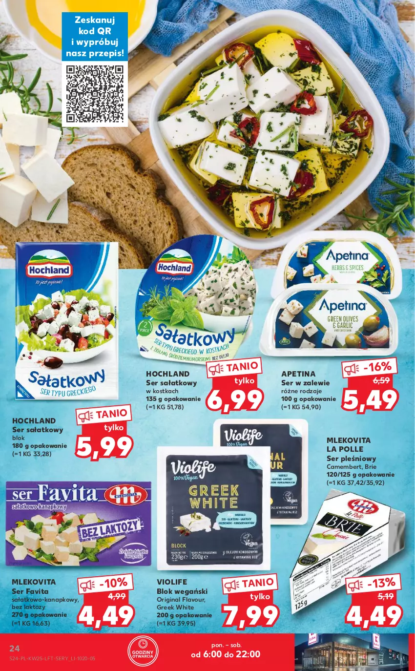 Gazetka promocyjna Kaufland - OFERTA TYGODNIA - ważna 23.06 do 29.06.2022 - strona 24 - produkty: Brie, Camembert, Fa, Favita, Gin, Hochland, Mleko, Mlekovita, Sałat, Ser, Ser pleśniowy