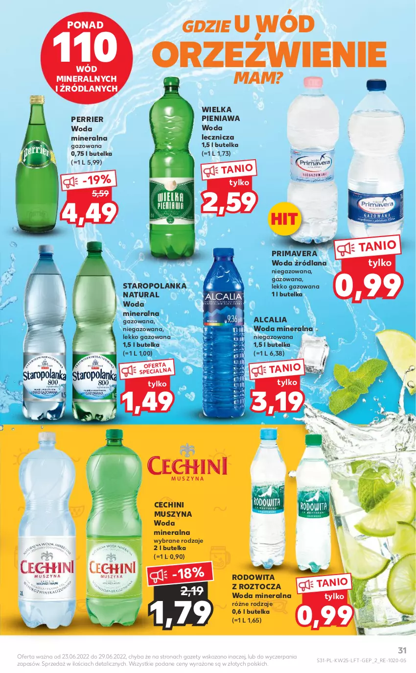 Gazetka promocyjna Kaufland - OFERTA TYGODNIA - ważna 23.06 do 29.06.2022 - strona 31 - produkty: LANA, Mus, Prima, Primavera, Staropolanka, Szyna, Woda, Woda mineralna, Znicz