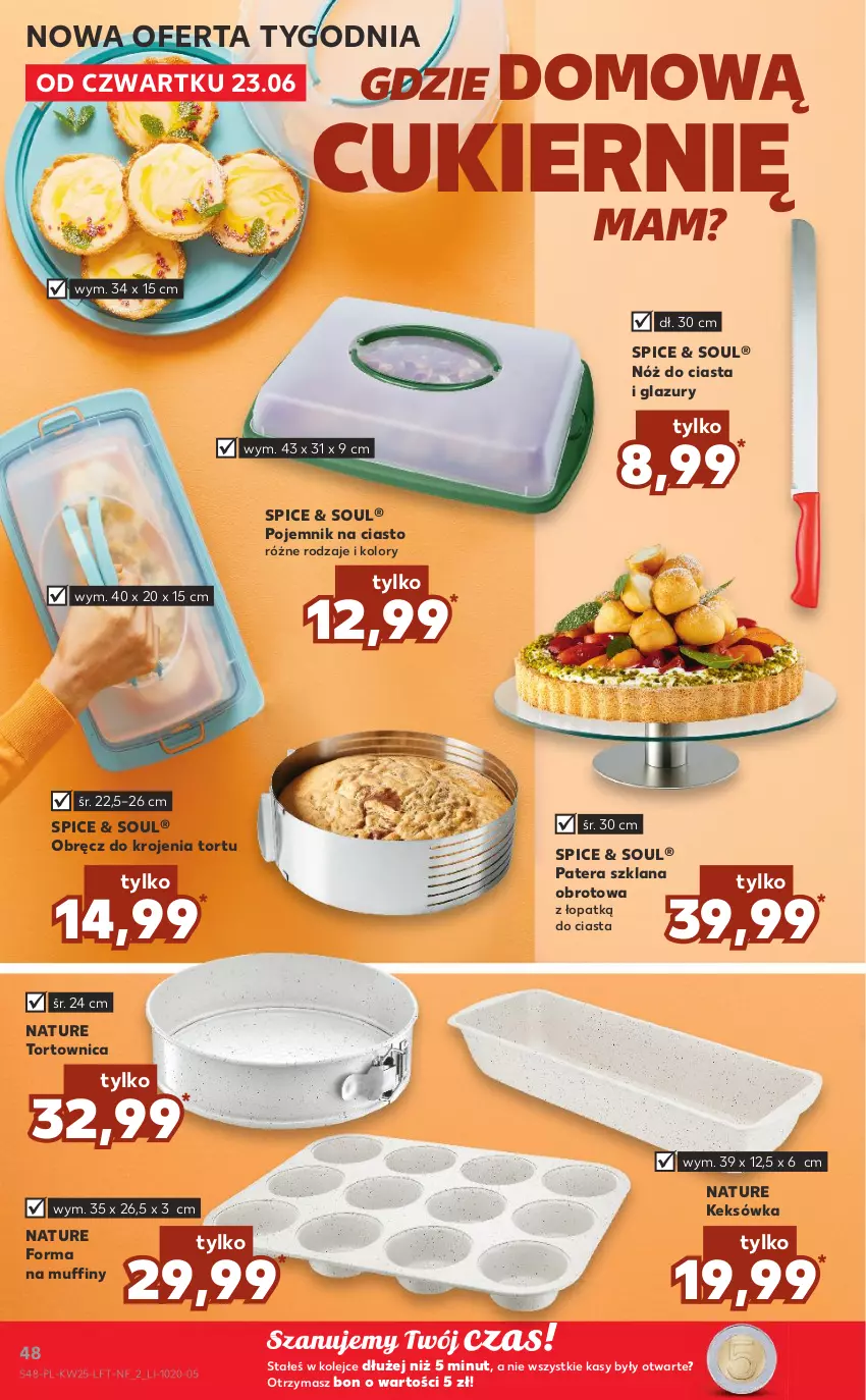 Gazetka promocyjna Kaufland - OFERTA TYGODNIA - ważna 23.06 do 29.06.2022 - strona 48 - produkty: Cukier, Forma na muffiny, Keksówka, LANA, Lazur, Muffiny, Olej, Pojemnik, Pojemnik na ciasto, Tera, Tortownica