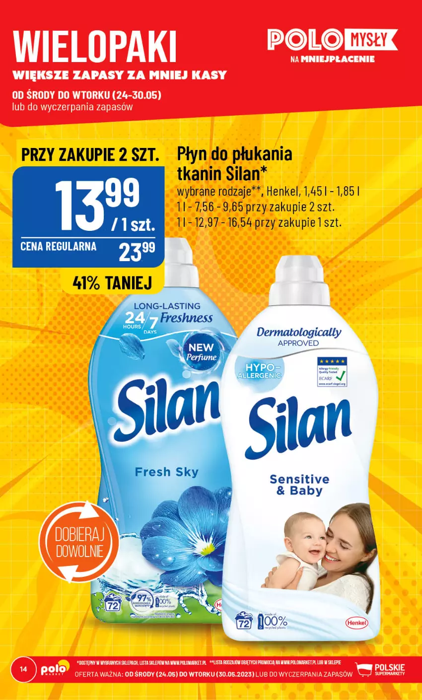 Gazetka promocyjna PoloMarket - Gazetka pomocyjna - ważna 24.05 do 30.05.2023 - strona 14 - produkty: Płyn do płukania, Silan