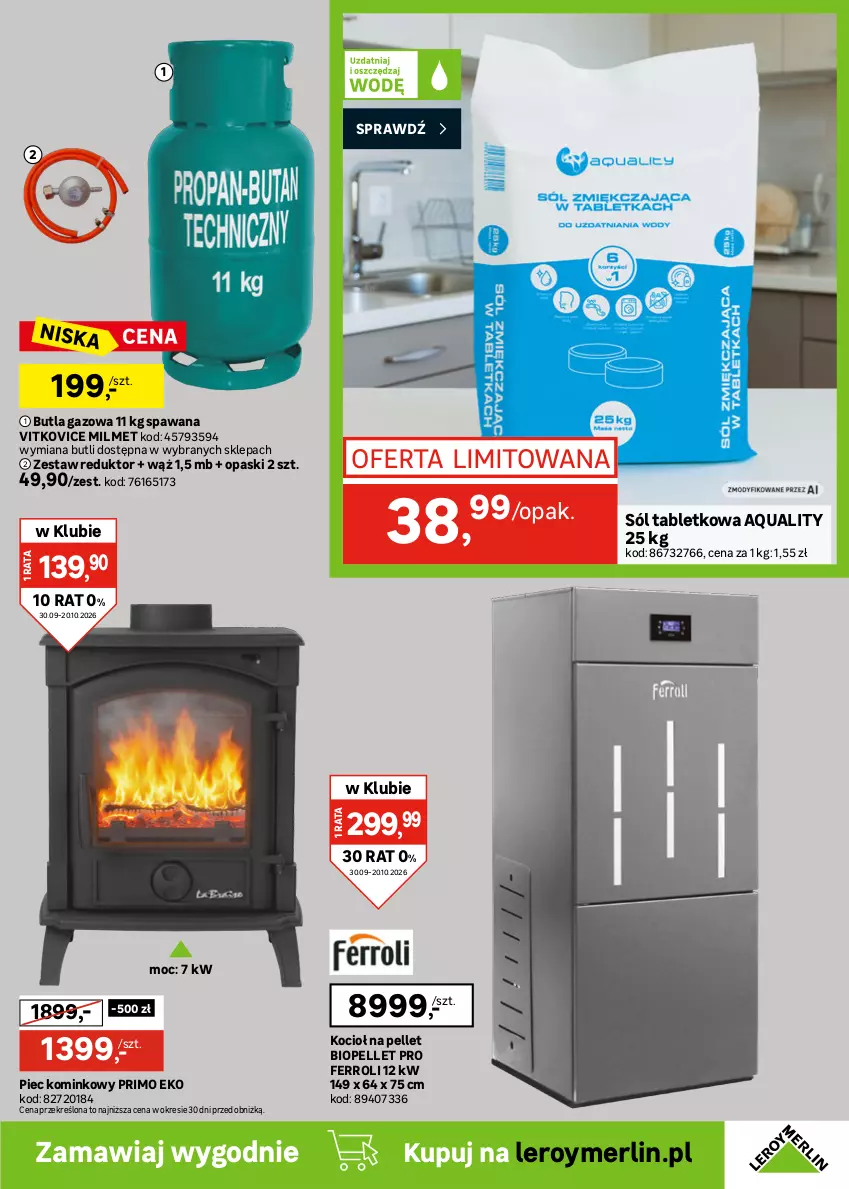 Gazetka promocyjna Leroy Merlin - Gazetka Leroy Merlin - ważna 30.09 do 20.10.2026 - strona 33 - produkty: Grzejnik, Grzejnik łazienkowy, Grzejnik stalowy, Koc, Ogrzewanie, Pellet, Piec, Sól, Tablet