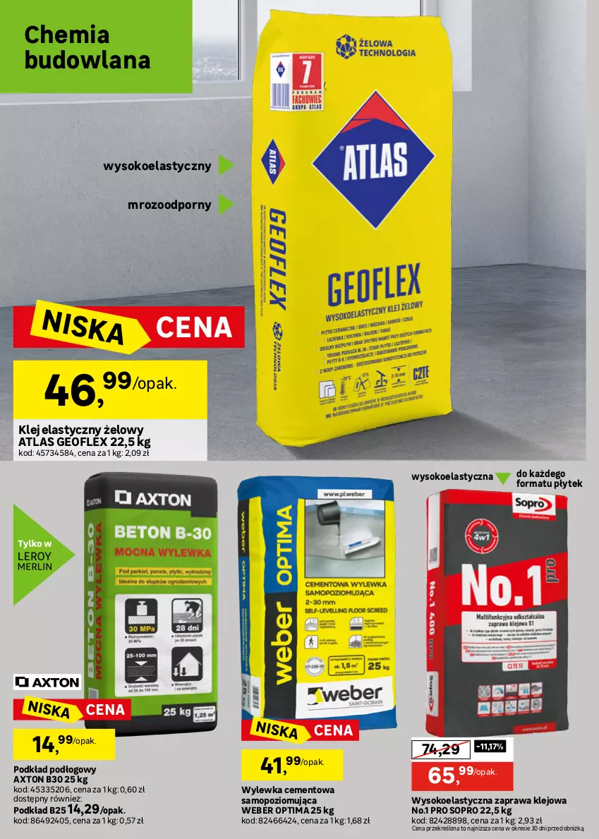 Gazetka promocyjna Leroy Merlin - Gazetka Leroy Merlin - ważna 30.09 do 20.10.2026 - strona 40 - produkty: Cement, Fa, Geoflex, Klej, Klej elastyczny, LANA, Mop, Optima, Podkład, Podkład podłogowy, Por, Sok, Wałek, Zaprawa klejowa