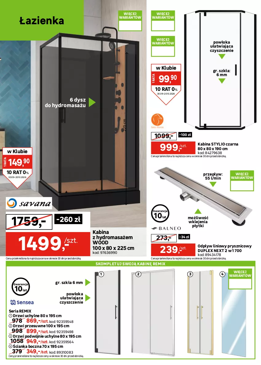 Gazetka promocyjna Leroy Merlin - Gazetka Leroy Merlin - ważna 30.09 do 20.10.2026 - strona 6 - produkty: Bateria, Bateria umywalkowa, Drzwi, Gra, Kabina z hydromasażem, Klej, Ser, Termos, Zestaw podtynkowy WC
