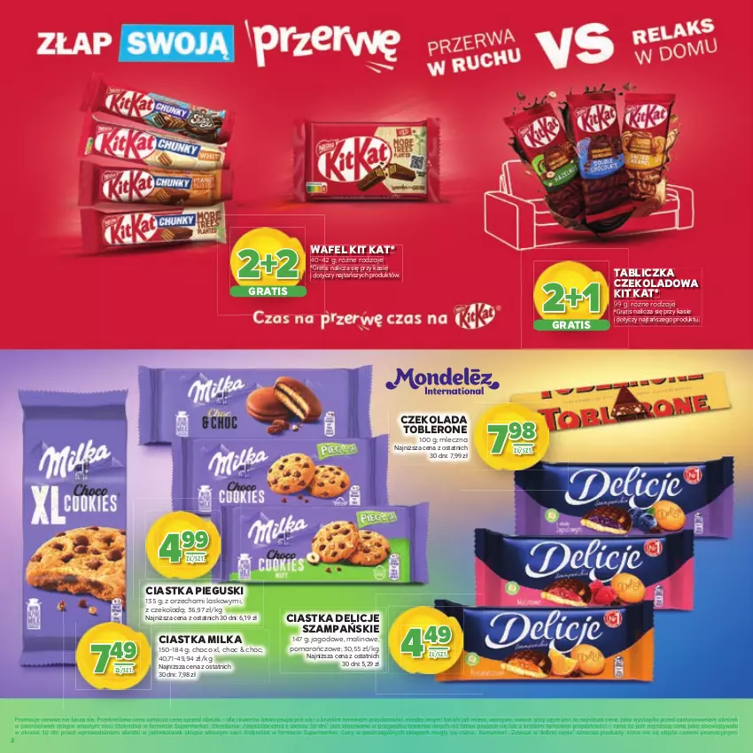 Gazetka promocyjna Stokrotka - Katalog Wiosenne Inspiracje! - ważna 26.02 do 11.03.2026 - strona 2 - produkty: Ciastka, Czekolada, Delicje, Gra, Kit Kat, Mięso, Milka, Owoce, Toblerone, Warzywa