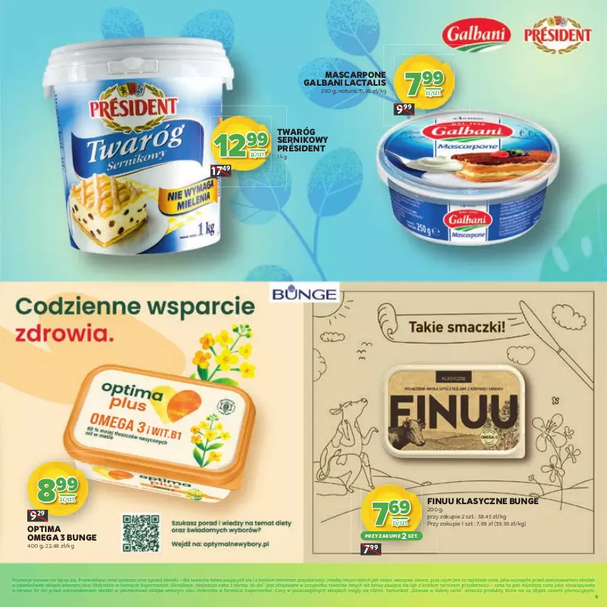 Gazetka promocyjna Stokrotka - Katalog Wiosenne Inspiracje! - ważna 26.02 do 11.03.2026 - strona 9 - produkty: Finuu, Galbani, Mascarpone, Mięso, Optima, Owoce, Président, Ser, Twaróg, Warzywa