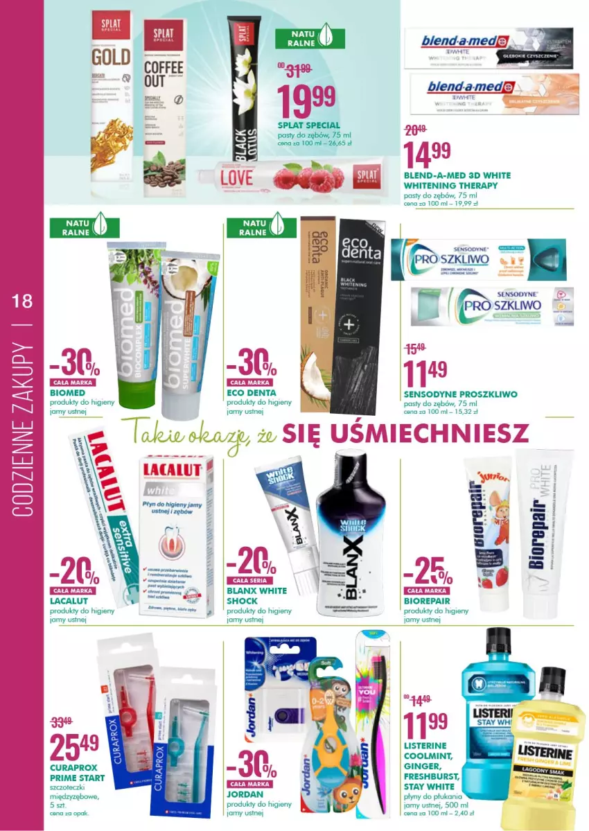 Gazetka promocyjna Super Pharm - Gazetka - ważna 19.03 do 03.04.2021 - strona 18 - produkty: Biorepair, Blend-a-Med, Curaprox, Gin, Lacalut, Listerine, Sensodyne