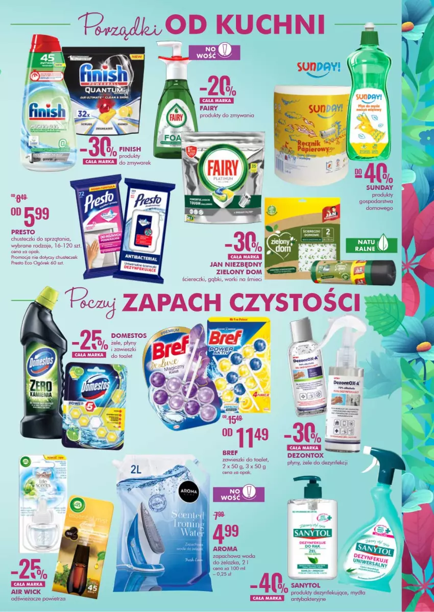 Gazetka promocyjna Super Pharm - Gazetka - ważna 19.03 do 03.04.2021 - strona 5 - produkty: Air Wick, Bref, Chusteczki, Fa, Fairy, Jan Niezbędny, Ogórek, Presto, Sanytol, Woda, Worki na śmiec, Worki na śmieci, Zawieszki