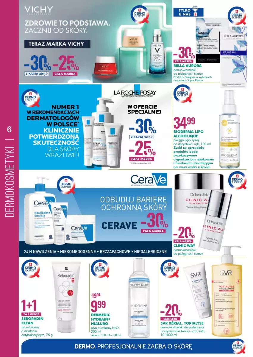 Gazetka promocyjna Super Pharm - Gazetka - ważna 19.03 do 03.04.2021 - strona 6 - produkty: Bell, Bella, CeraVe, Clin, Clinic Way, Dermedic, Kosmetyki do pielęgnacji, LG, Płyn micelarny, Rama, Seboradin, SVR, Top