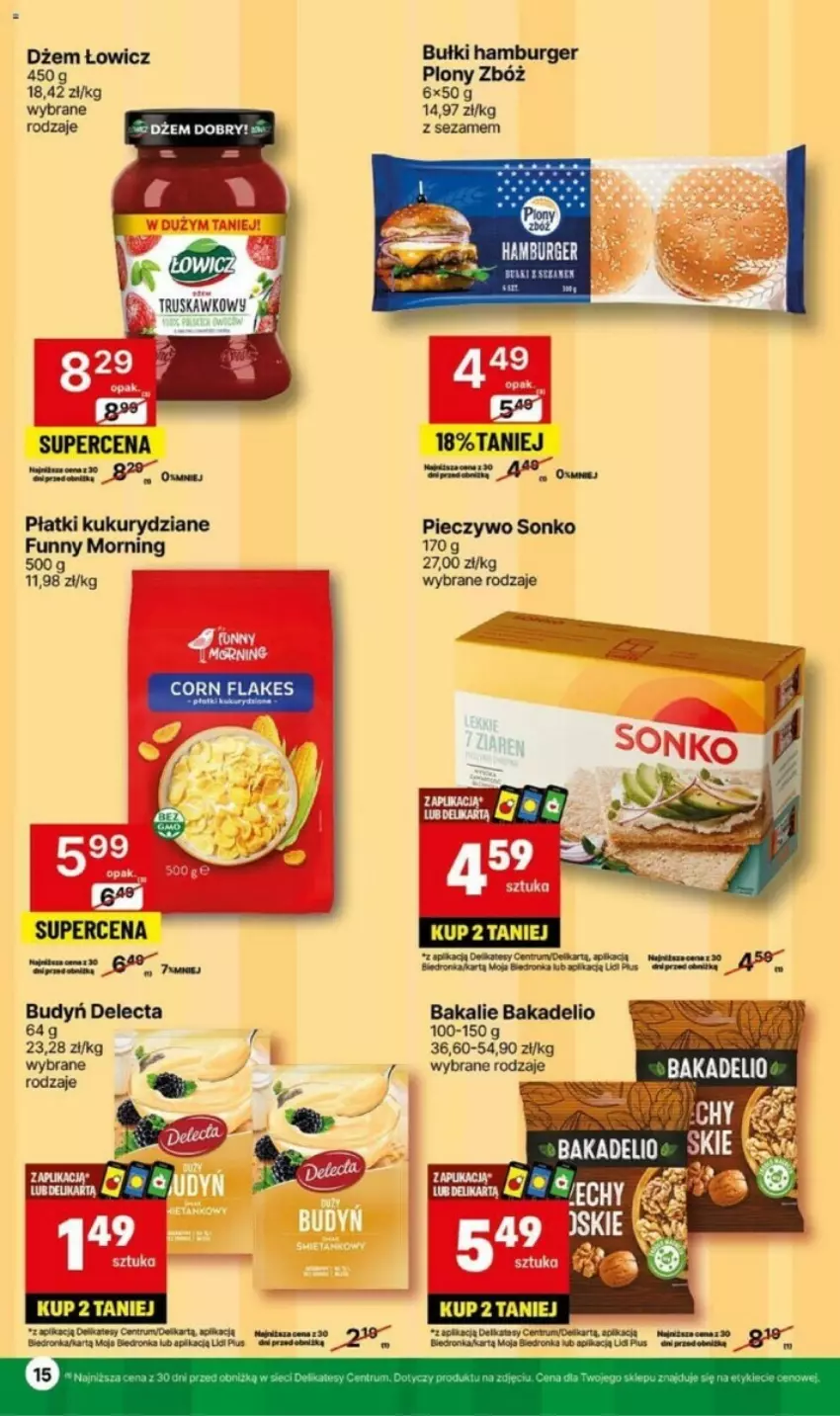 Gazetka promocyjna Delikatesy Centrum - ważna 13.05 do 19.05.2024 - strona 7 - produkty: Budyń, Burger, Corn flakes, Delecta, Dżem, Hamburger, Piec, Pieczywo, Rum, Sezam, Sonko