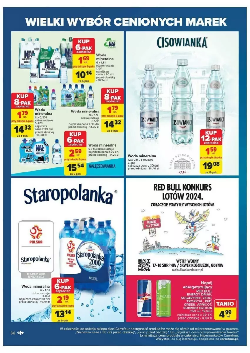 Gazetka promocyjna Carrefour - ważna 28.05 do 08.06.2024 - strona 30 - produkty: Red Bull, Sok, Woda, Woda mineralna