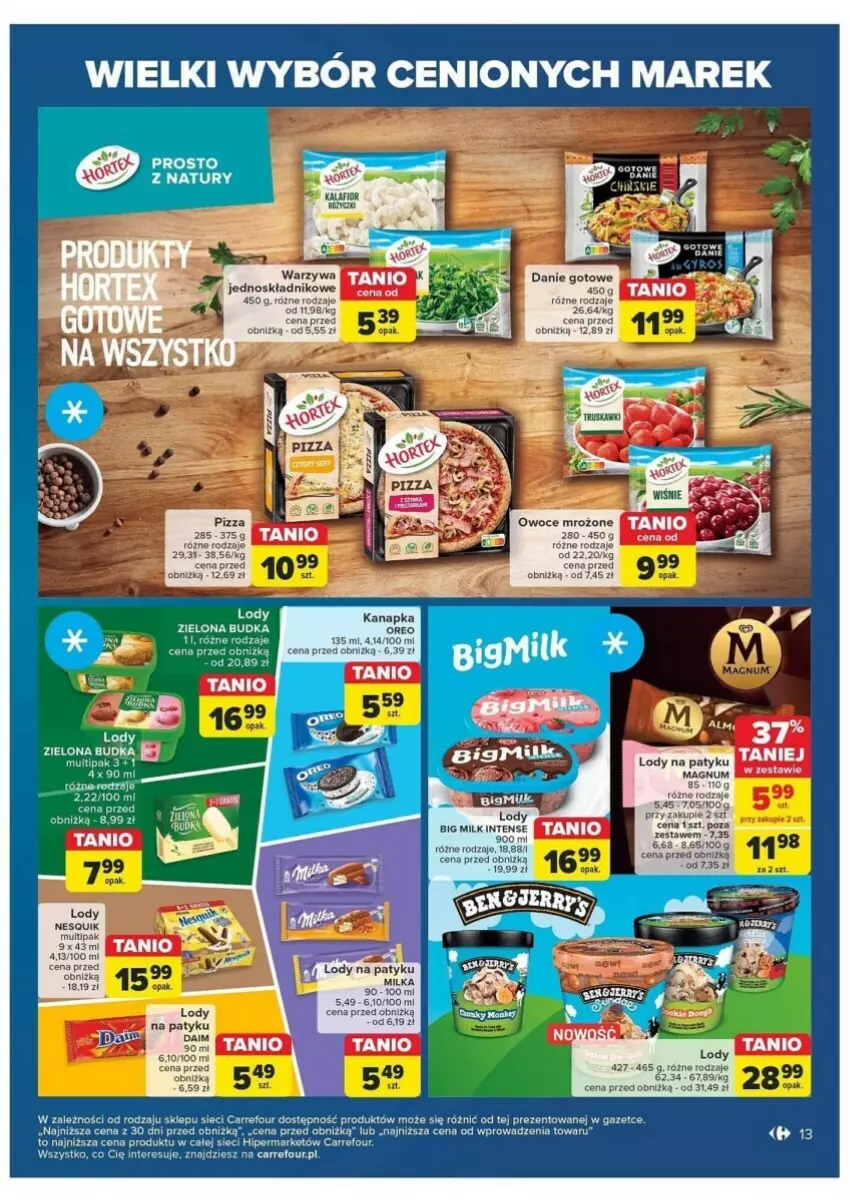 Gazetka promocyjna Carrefour - ważna 28.05 do 08.06.2024 - strona 5 - produkty: Big Milk, Brit, Danie gotowe, Lody, Milka, Owoce, Pizza, Zielona Budka