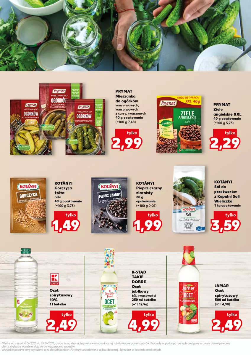 Gazetka promocyjna Kaufland - Kaufland - ważna 16.06 do 05.07.2025 - strona 13 - produkty: Ocet, Pieprz, Prymat, Ser, Sól, Ziele angielskie