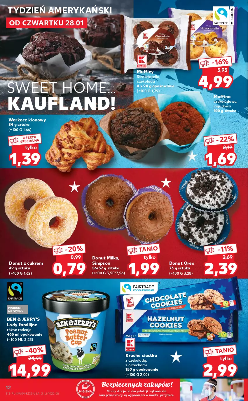 Gazetka promocyjna Kaufland - Tylko Bałwan Przepłaca - ważna 28.01 do 03.02.2021 - strona 12 - produkty: BIC, Ciastka, Czekolada, Donut, Fa, Koc, Lody, Milka, Muffiny, Oreo, Piec