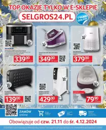 Gazetka promocyjna Selgros - Gazetka - ważna od 04.12 do 04.12.2024 - strona 20 - produkty: Grzejnik, Ser, Gra, Kosz, Generator pary, Fotel, Poduszka, Olej