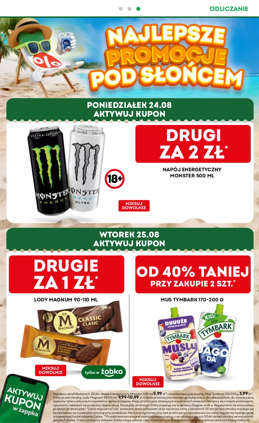 Gazetka promocyjna Żabka - gazetka-promocyjna-33-34-2026 - ważna 12.08 do 25.08.2026 - strona 4 - produkty: Lody, Mus, Napój, Napój energetyczny, Tymbark