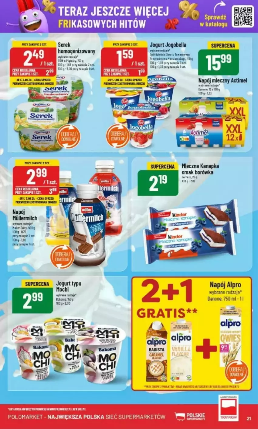 Gazetka promocyjna PoloMarket - ważna 05.03 do 11.03.2025 - strona 14 - produkty: Actimel, Alpro, Bell, Bella, Borówka, Danone, Fa, Gra, Jogobella, Jogurt, Mleczna kanapka, Napój, Napój mleczny, Ser, Serek