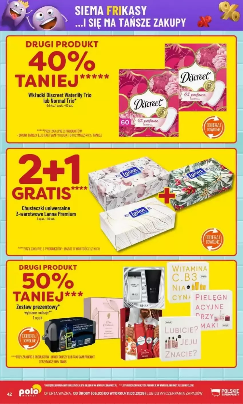 Gazetka promocyjna PoloMarket - ważna 05.03 do 11.03.2025 - strona 37 - produkty: BIC, Chusteczki, Discreet, Fa, Wkładki, Zestaw prezentowy