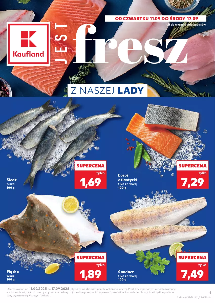 Gazetka promocyjna Kaufland - Kaufland - ważna 11.09 do 17.09.2025 - strona 1 - produkty: Sandacz, Sandacz filet, Tusz