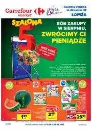 Gazetka promocyjna Carrefour - Gazetka Szalona 5 Market Łomża - Gazetka - ważna od 28.08 do 28.08.2022 - strona 1 - produkty: Inka, Zott, Zottarella, Szal, Kosz, Ariel, Kapsułki do prania, Olej
