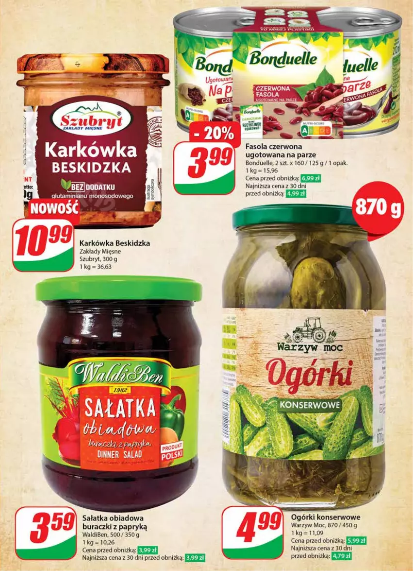 Gazetka promocyjna Dino - Gazetka 31 / 2024 - ważna 31.07 do 06.08.2024 - strona 21 - produkty: Bonduelle, Buraczki, Fa, Fasola, Sałat, Sałatka, Ser, Szubryt